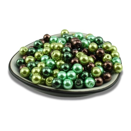200x Glasperlen Mix Ø 6mm Farbmischung Perlenmix Perlen Set Mix Perlenmischung Perlenset (Schoko Minze) von Chiaras's Engelshop