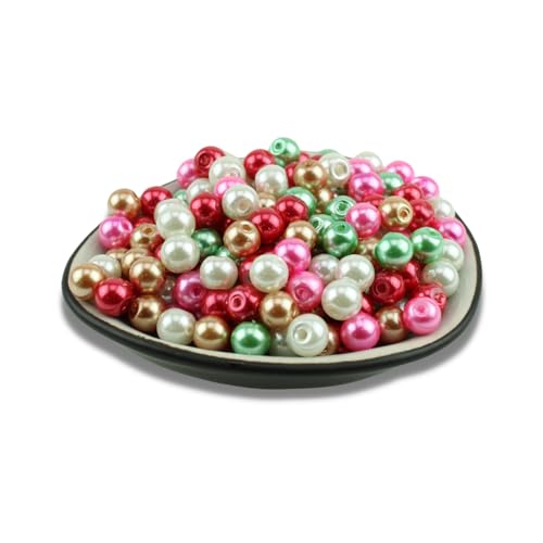 200x Glasperlen Mix Ø 6mm Farbmischung Perlenmix Perlen Set Mix Perlenmischung Perlenset (Weihnachten) von Chiaras's Engelshop