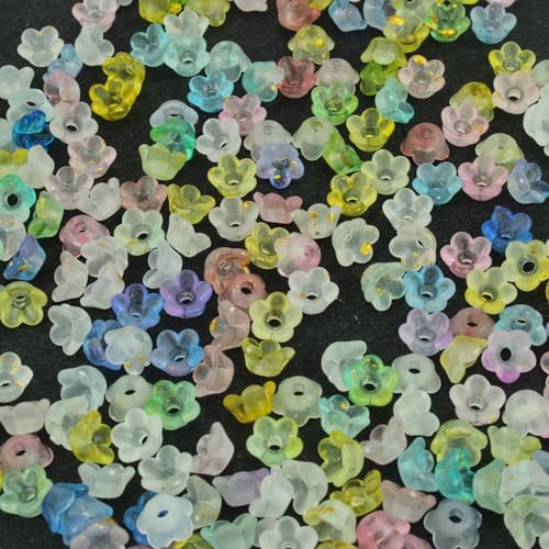 250x/1000x Acrylperlen Kelche Blume 5,5x3mm Acryl Perlen Blüten Kappen Mini (1000) von Chiaras's Engelshop