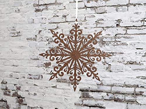 Chic Antique Schneeflocke Snowflake Papier mit Glitter Glitzerflocke versch. Größen und Farben (Ø 25 cm, Antique Mokka) von Chic Antique