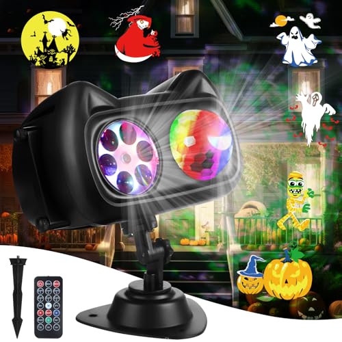 ChicDwell 2-in-1 LED Projektor Weihnachten Aussen & Innen, 72 HD Muster + 10 Welleneffekte, IP44 Wasserdicht mit Fernbedienung und Timer für Weihnachts-, Halloween- und Partydekorationen von ChicDwell