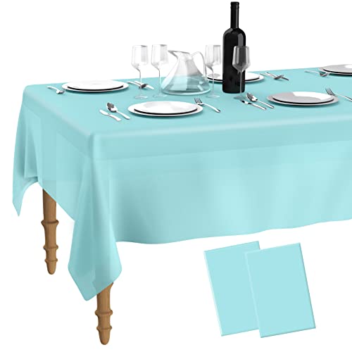 Biertisch Tischdecke,Tischdecke Geburtstag,Grün Plastik Einweg Tischdecke Biertisch,2Pack Light Green Tablecloths Party Disposable Tablecloths,137x274cm Rectangular Large Plastic Tablecloths von ChicQuench