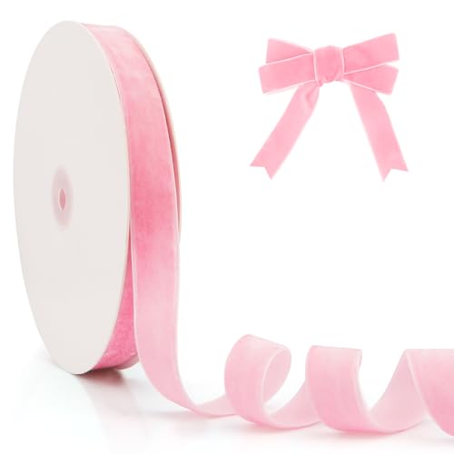 Geschenkband Rosa,Geschenkbänder,Bänder,25 Yards 20mm Samt Dirndl,Dirndl Samt,Dekoband,Samtband,Geschenk Band,Kräuselband Geschenkband,Geschenk Band Dekoband,Geschenkband Samt,Weihnachten Bänder von ChicQuench