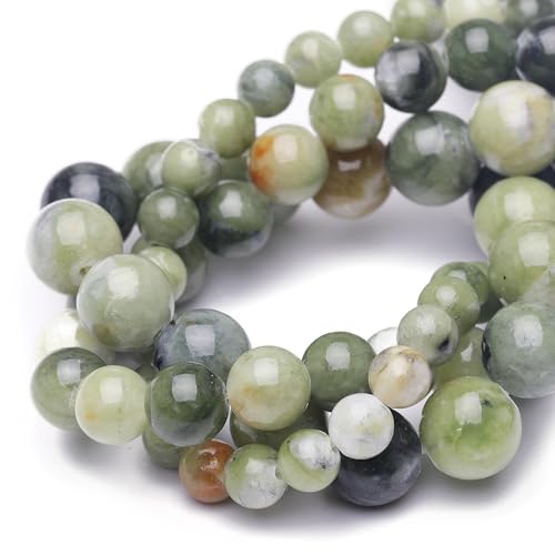 Chicager 10 mm Natursteinperlen zur Schmuckherstellung, Taiwan-grüne Jade, poliert, glatt, rund, Edelsteinperlen für Armband, Halskette, 38,1 cm von Chicager