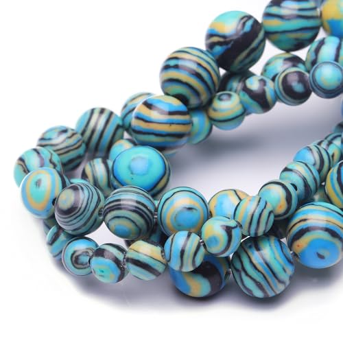 Chicager 10 mm Natursteinperlen zur Schmuckherstellung, blauer Malachit, poliert, glatt, rund, Edelsteinperlen für Armband, Halskette, 38,1 cm von Chicager