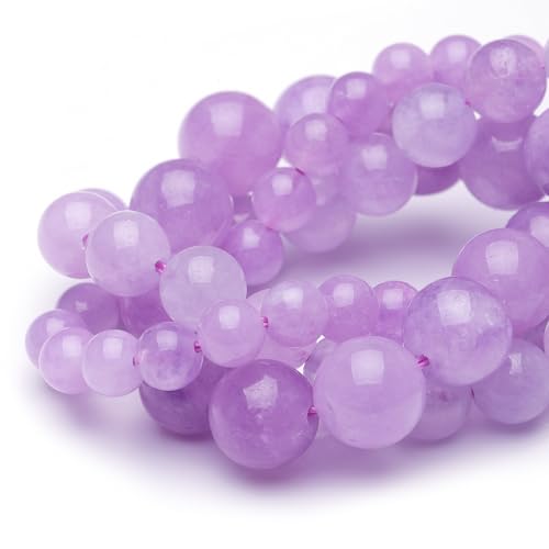 Chicager 10 mm Natursteinperlen zur Schmuckherstellung, violette Jade, poliert, glatt, rund, Edelsteinperlen für Armband, Halskette, 43,2 cm von Chicager