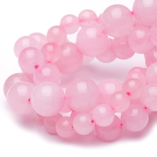 Chicager 10 mm natürliche Kristallperlen zur Schmuckherstellung, Rosenquarz, poliert, glatt, rund, Edelsteinperlen für Armband, Halskette, 38,1 cm von Chicager