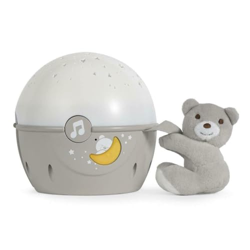 Chicco Next2Stars Baby-Nachtlicht, Neutral | Sternenlichtprojektor für Babybetten und Krippen, Soundsensor, 3 Lichteffekte und Musik, 1 Stück von Chicco