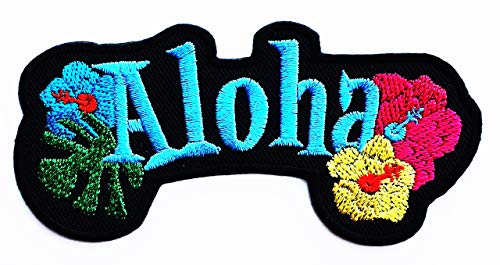 Blue Aloha Hawaiian Sunset Hawaii Sea Ocean Beach Tropical Kids Cartoon Iron on Patch Embroidered Patch Supplies for Jacket Bags Jeans Backpack Clothes DIY von Chick Chick