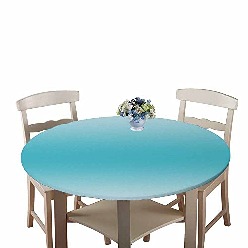 Chickw1 Tischdecke Runde Wasserdicht Abwaschbar Mehrfarbig/Einfarbig Tischschoner Elastische Kante, Tischtuch aus Polyester für Küche, Esszimmer, Garten, Balkon (blau,100cm) von Chickwin-Shop