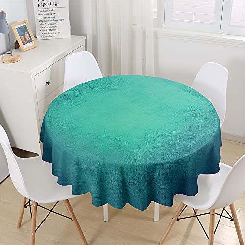 Chickw1 Wasserdicht Tischdecke Runde Abwaschbar, Modern Einfarbig Tischdecken,Tischtuch aus Polyester, Tischdekoration Benutzt für Küche, Esszimmer, Garten (Türkis,90cm) von Chickwin-Shop