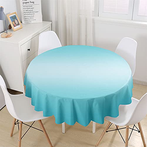 Chickw1 Wasserdicht Tischdecke Runde Abwaschbar, Modern Einfarbig Tischdecken,Tischtuch aus Polyester, Tischdekoration Benutzt für Küche, Esszimmer, Garten (Blau,180cm) von Chickwin-Shop