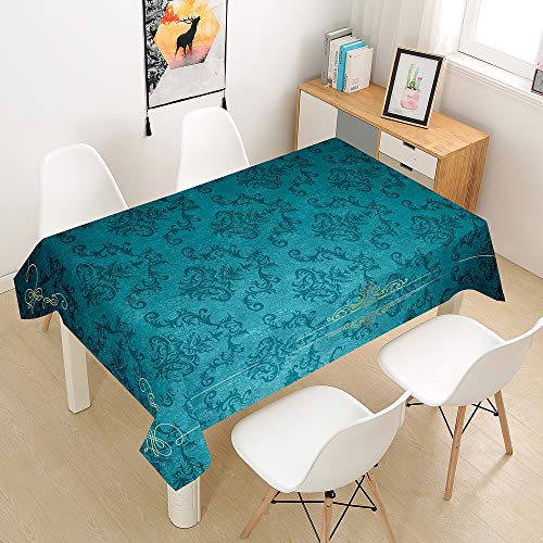 Chickw1 Tischdecke Wasserdicht Abwaschbar Europäischer Stil, Wasserabweisend Fleckschutz Rechteckig Abwischbare Wachstuch Ölfest Pflegeleicht Küchentischabdeckung (140x140cm,A) von Chickwin