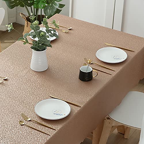 Chickwin Quadrat Tischdecke Abwaschbar Wachstuch, Jacquard Abwischbar PU Kunststoff Rechteckig Garten Tischdecke Wasserdicht Fleckschutz Pflegeleicht Dekoration Tischdecke (100x100cm,Kaffee) von Chickwin