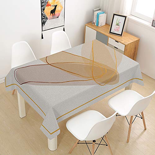 Chickw1 Tischdecke Wasserdicht Abwaschbar Geometrische Streifen Drucken, Wasserabweisend Fleckschutz Rechteckig Abwischbare Wachstuch Ölfest Pflegeleicht Küchentischabdeckung (100x140cm,F) von Chickwin