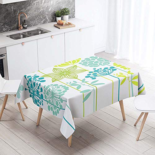 Chickw1g Tischdecke Abwaschbar, 3D Gänseblümchen Muster Wasserdicht Polyester Rechteckig Fleckschutz Ölfest Abwaschbar Pflegeleicht Mehrzweck Mehrzweck Gartentischdecke (Blumen,140x180cm) von Chickwing