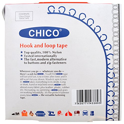 Chico – 10 m x 20 mm Haken- und-Loop Stick und Stick weiß von Chico