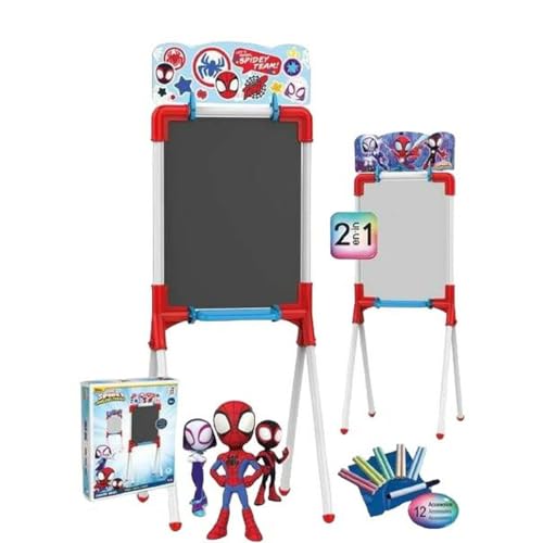 Chicos Spidey 2-in-1-Tafel, inklusive Marker, Kreide, Radiergummi, Material von hoher Festigkeit und Haltbarkeit, ab 3 Jahren, 53033 von Chicos