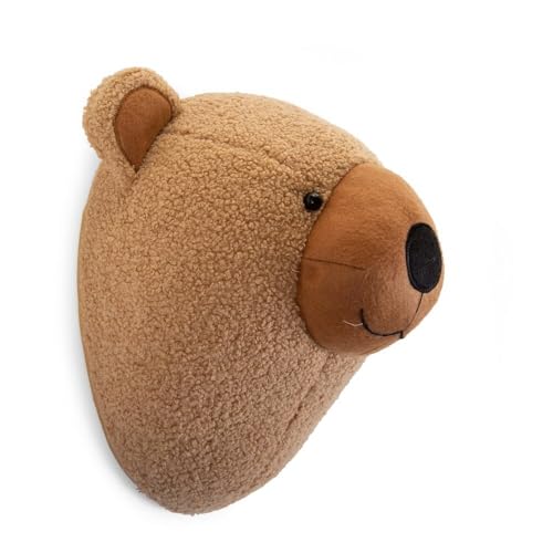 Tierkopf-Trophäe Teddybär aus Filz, 29 x 20 x 31 cm - als Wanddekoration fürs Kinderzimmer von Childhome