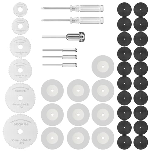 Chiluxendo Trennscheibe Metall Set, Sägeblatt für Holz, Säge Holzsägeblatt, Trennscheiben für Rotierende Werkzeuge, Trennscheibe Aufsatz für Bohrmaschine, Mini Kreissägeblätter Stahlklingen (42 Pcs) von Chiluxendo