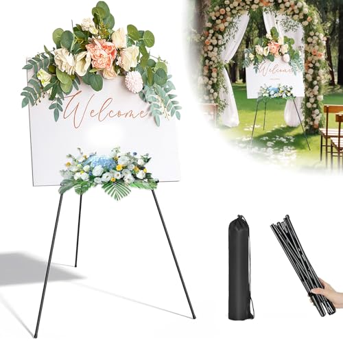 Chingcoo Staffelei Ständer für Hochzeitsschilder, Schwarz Staffeleien, 160 cm Staffelei Groß, Künstler Staffelei Stand, Staffelei Hochzeit, Tragbare Verstellbares Staffeleien Leinwand Malerei Display von Chingcoo