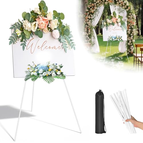 Chingcoo Staffelei Ständer für Hochzeitsschilder, Weiß Staffeleien, 160 cm Staffelei Groß, Künstler Staffelei Stand, Staffelei Hochzeit, Tragbare Verstellbares Staffeleien Leinwand Malerei Display von Chingcoo