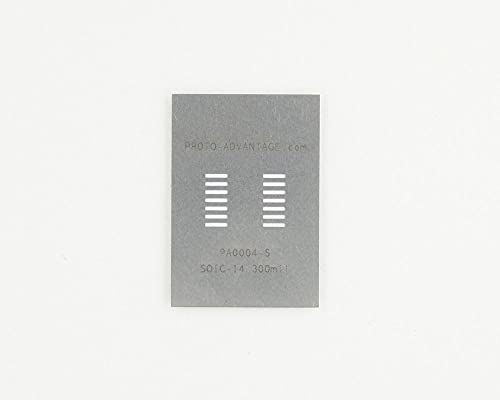 Proto-Advantage PA0004-S SOIC-14 (1,27 mm Teilung, 300 mm Körper) Edelstahl-Schablone von Chip Quik