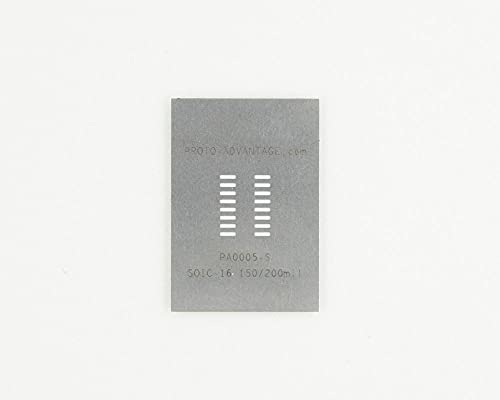 Proto-Advantage PA0005-S SOIC-16 (1,27 mm Teilung, 150/200 mm Körper) Stahlschablone von Chip Quik