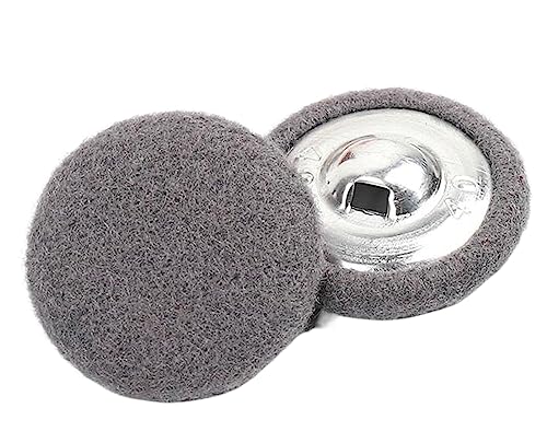 10 Stück manuelle Nähknöpfe aus Metall, Aluminium, dekoratives Design für Kleidung, DIY-Accessoires, bunte Stoffknöpfe, Grau, 32mm von Chlikeyi