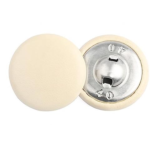 50 Stück 11-28mm Lederknöpfe mit dekorativer Schnalle, runder Schaft, Knöpfe, Kleidung, Nähverschluss, Zubehör, Beige, 18mm von Chlikeyi