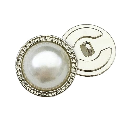 Knöpfe Mantel Damen Accessoires Knöpfe Pyjamaknöpfe aus Metall mit Perlen, Farbe 2, 22.5mm, 6 Stücke von Chlikeyi