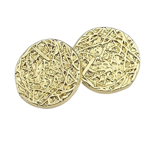 Knöpfe Unregelmäßige Metallknöpfe Runder Damenmantel Goldknöpfe, Gold, 22.5mm, 6 Stücke von Chlikeyi