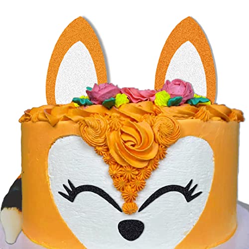 Fuchs Tortenaufsatz Fuchs Ohren Set Kuchen Dekorationen für Fuchs Thema Geburtstag Party (Orange) von ChoJoy