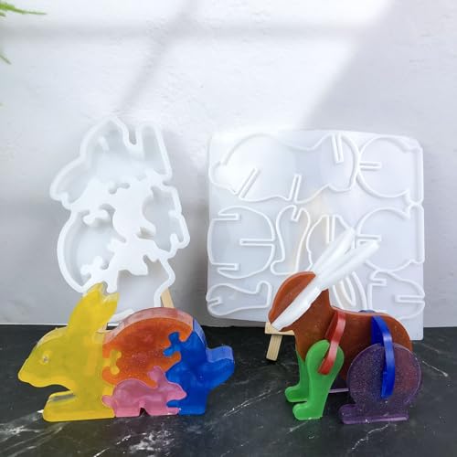 2 Sätze Kerzenformen Zum Gießen Ostern Silikonformen Gießformen Kerzenhalter Ostern 3d Silikonformen Gießformen Ostern Gips Osterformen Epoxidharz (d) von ChongKuan