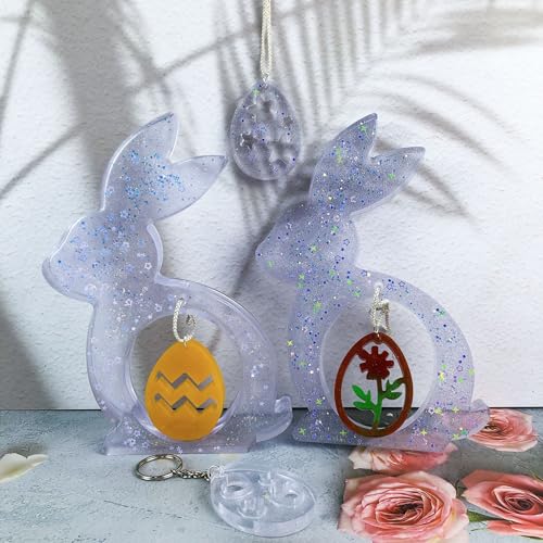 2 Sätze Kerzenformen Zum Gießen Ostern Silikonformen Gießformen Kerzenhalter Ostern 3d Silikonformen Gießformen Ostern Gips Osterformen Epoxidharz (d) von ChongKuan