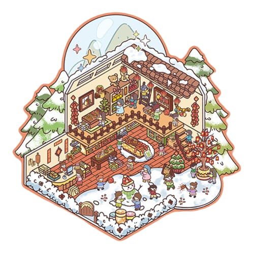 3d Aufkleber Szene 3d Diy Fun Stickers Scene Make Your Own Supermarket 3d Building House Set Cute Handwerk Dekoration Dekorative Miniaturhaus Die Mit Hausszenen Hausaufkleber Machen Sie (4 Stück,17) von ChongKuan