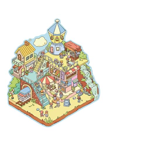 3d Aufkleber Szene 3d Diy Fun Stickers Scene Make Your Own Supermarket 3d Building House Set Cute Handwerk Dekoration Dekorative Miniaturhaus Die Mit Hausszenen Hausaufkleber Machen Sie (4 Stück,18) von ChongKuan