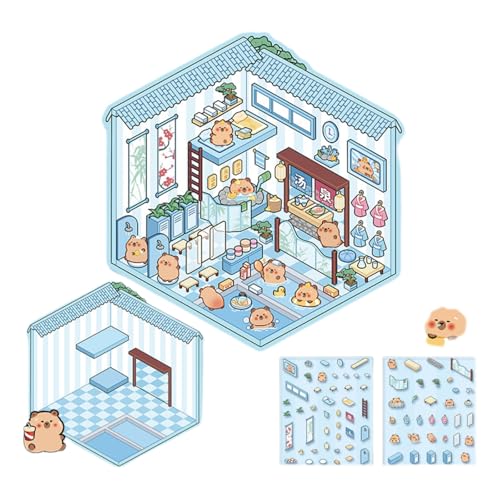 3d Aufkleber Szene 3d Diy Fun Stickers Scene Make Your Own Supermarket 3d Building House Set Cute Handwerk Dekoration Dekorative Miniaturhaus Die Mit Hausszenen Hausaufkleber Machen Sie (4 Stück,5) von ChongKuan