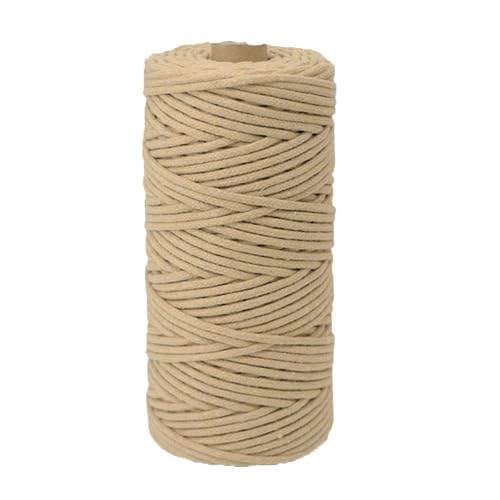 3mm/4mm Makramee Garn Rope Zum Häkeln Taschen Baumwollschnur Polyester Bäckergarn Baumwollkordel Macrame Cord Baumwollgarn Baumwollfaden Geflochten Textilgarn Körbe Easy Yarn (38,4mm x 100m) von ChongKuan