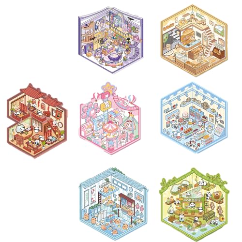 7 Sets Diy 3d Haus Aufkleber House Stickers Make Scenes for Hausaufkleber Fun Adults Miniature Zum Selbermachen Di-y (1) von ChongKuan