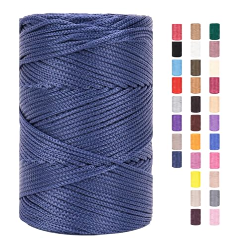 ChongKuan Rope Garn 3mm X 225m Zum Häkeln Makramee Taschen Baumwollschnur Polyester Bäckergarn Baumwollkordel Macrame Cord Baumwollgarn Baumwollfaden Geflochten Textilgarn Körbe Easy Yarn (1,1 Stück) von ChongKuan