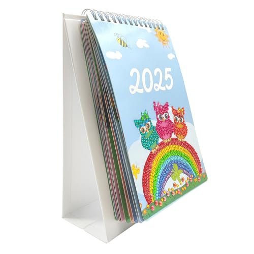 Diamond Painting Calendar 2025 Desk with Kalender Owl Monthly Creative Art Owls with Stand (1) von ChongKuan