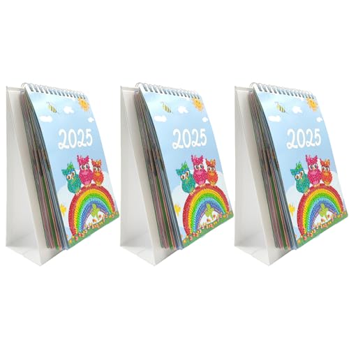 Diamond Painting Calendar 2025 Desk with Kalender Owl Monthly Creative Art Owls with Stand (3) von ChongKuan