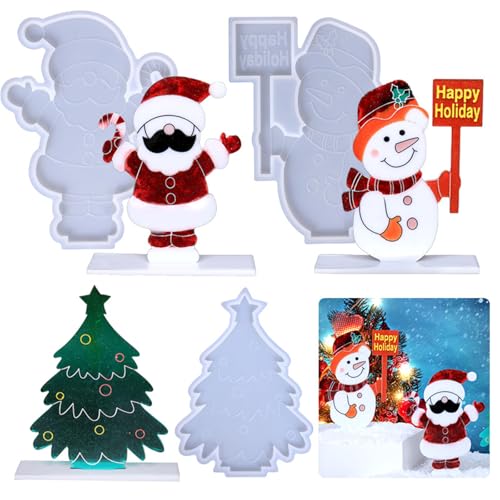 Gießform Weihnachten Silikonform Weihnachten Silikonformen Gießformen Weihnachten Stern Elch Gipsformen Zum Gießen Weihnachtsbaum Selber Machen Set Epoxidharz Kerzenformen Tannenbaum Kerzenhalter (C) von ChongKuan