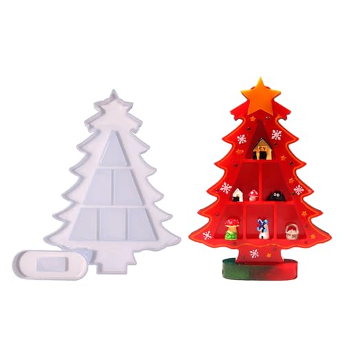 Gießform Weihnachten Silikonform Weihnachten Silikonformen Gießformen Weihnachten Stern Elch Gipsformen Zum Gießen Weihnachtsbaum Selber Machen Set Epoxidharz Kerzenformen Tannenbaum Kerzenhalter (B) von ChongKuan