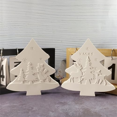 Gießform Weihnachten Silikonform Weihnachten Silikonformen Gießformen Weihnachten Stern Elch Gipsformen Zum Gießen Weihnachtsbaum Selber Machen Set Epoxidharz Kerzenformen Tannenbaum Kerzenhalter (3) von ChongKuan