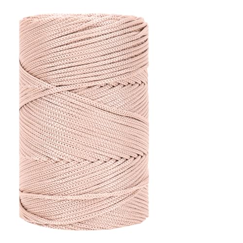 Makramee Garn 3mm X 225m Rope Zum Häkeln Taschen Baumwollschnur Polyester Bäckergarn Baumwollkordel Macrame Cord Baumwollgarn Baumwollfaden Geflochten Textilgarn Körbe Easy Yarn (15,3 Stück) von ChongKuan