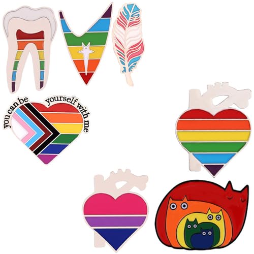 Pride Pin & Regenbogen Patch - Stilvolle LGBTQ-Accessoires Für Vielfalt Und Toleranz, Perfekt Für Individuelle Mode Und Ausdruck Von Unterstützung (7 Stück-A) von ChongKuan