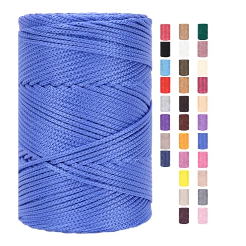 Rope Garn 3mm X 225m Zum Häkeln Makramee Taschen Baumwollschnur Polyester Bäckergarn Baumwollkordel Macrame Cord Baumwollgarn Baumwollfaden Geflochten Textilgarn Körbe Easy Yarn (18,1 Stück) von ChongKuan