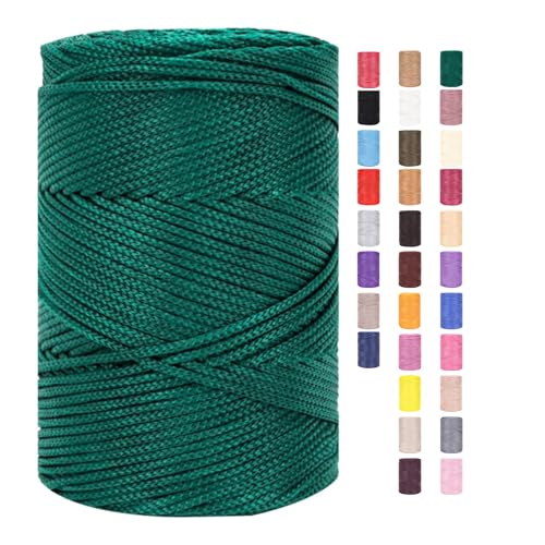 Rope Garn 3mm X 225m Zum Häkeln Makramee Taschen Baumwollschnur Polyester Bäckergarn Baumwollkordel Macrame Cord Baumwollgarn Baumwollfaden Geflochten Textilgarn Körbe Easy Yarn (29,1 Stück) von ChongKuan